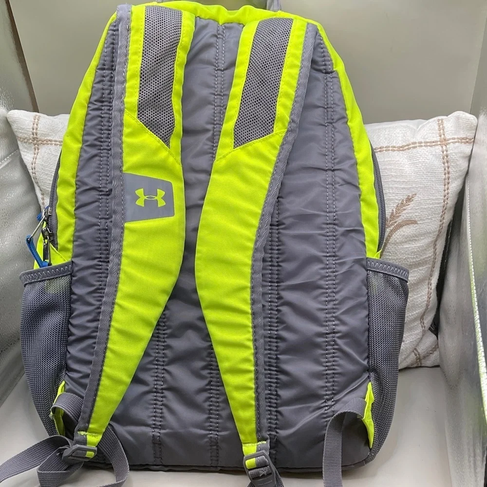 Under Armour Storm 1 Clean Bright Yellow Gray and Blue Backpack 4 Compartments